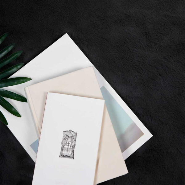 Alfombra de Piel Sintética de Conejo Negro 160 x 160 cm M 2