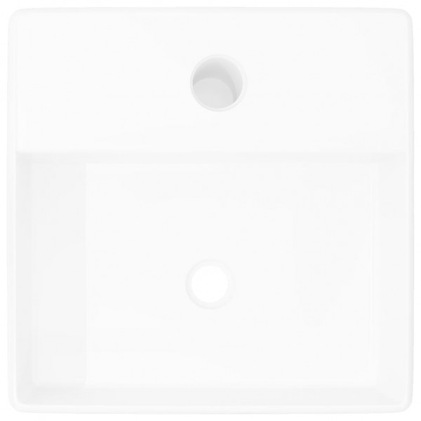 Lavatório cerâmica redondo com furo para torneira. quadrado.branco M 3