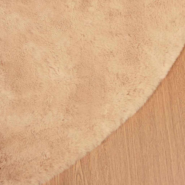 Alfombra de Piel Sintética de Conejo Taupé Ø 120 cm Poliéster M 5
