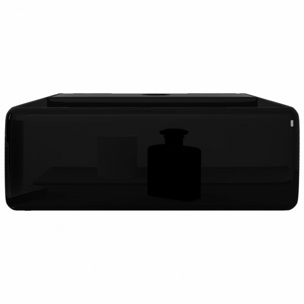 Lavatório cerâmica redondo com furo para torneira. preto. quadrado M 5