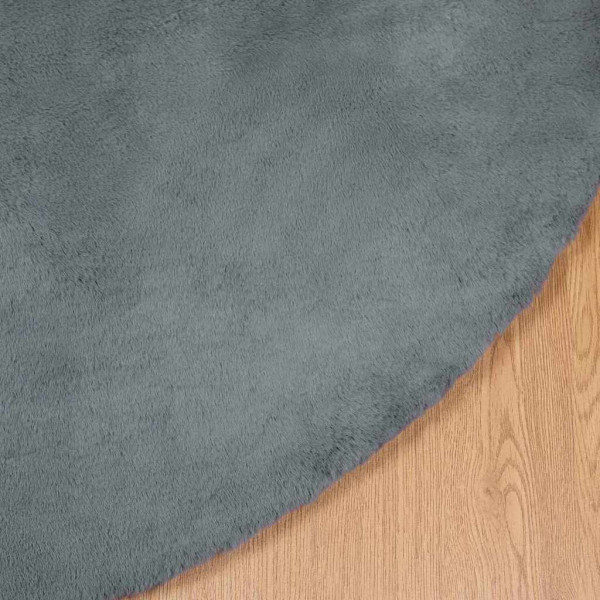 Alfombra de Piel Sintética de Conejo Antracita Ø 160 cm M 5