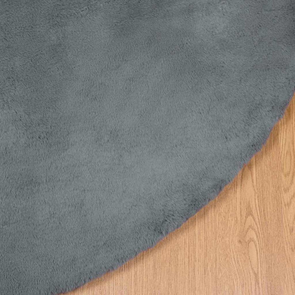 Alfombra de Piel Sintética de Conejo Antracita Ø 200 cm M 5