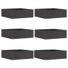 Borde de Césped 6 pcs Negro 40 x 40 x 13 cm Acero 1