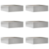 Borde de Césped 6 pcs Plateado 40 x 40 x 13 cm Acero inoxidable 1