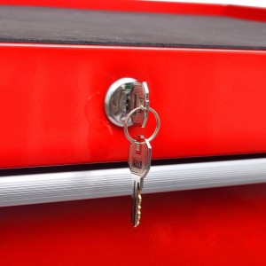 Carinho de ferramentas com 5 gavetas para oficina. vermelho H