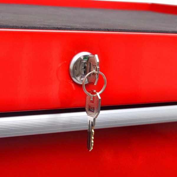 Carinho de ferramentas com 5 gavetas para oficina. vermelho M 2