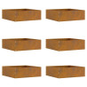 Borde de Césped 6 pcs Oxidado 40 x 40 x 13 cm 1