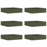 Borde de Césped 6 pcs Verde Oliva 50 x 50 x 13 cm Acero 1