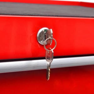 Trólei de ferramentas com 7 gavetas vermelho H