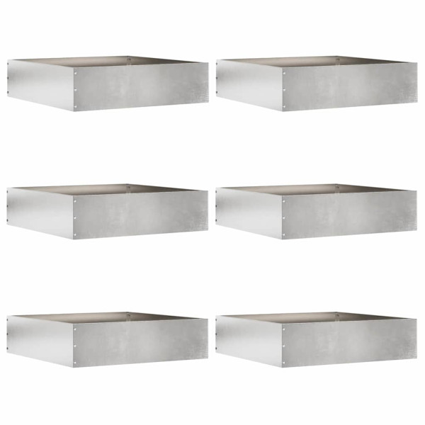 Borde de Césped 6 pcs Plateado 50 x 50 x 13 cm Acero inoxidable D