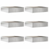 Borde de Césped 6 pcs Plateado 50 x 50 x 13 cm Acero inoxidable 1