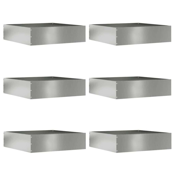 Borde de Césped 6 pcs Plateado 50 x 50 x 13 cm D