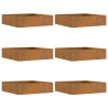Borde de Césped 6 pcs Oxidado 50 x 50 x 13 cm 1