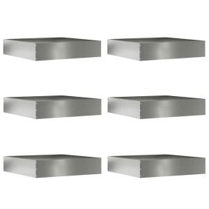 Borde de Césped 6 pcs Plateado 60 x 60 x 13 cm H