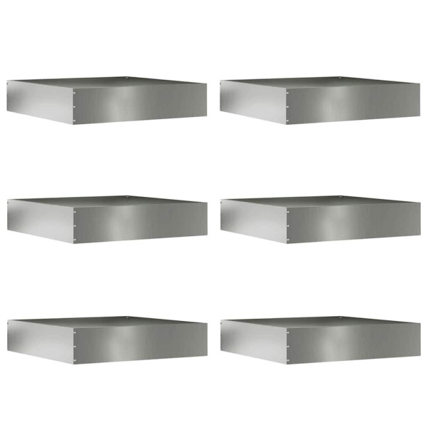 Borde de Césped 6 pcs Plateado 60 x 60 x 13 cm M 2