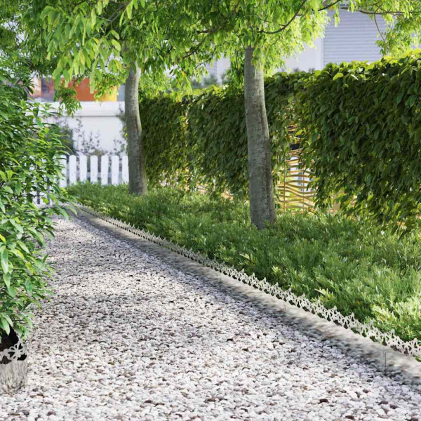 Borduras para césped 10 pcs Plateado 103 x 0.05 x 22 cm D