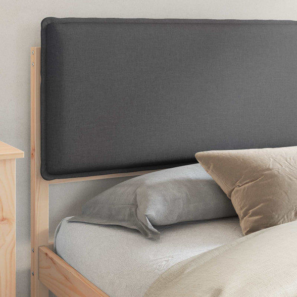 Estructura de Cama con Cabecera Tapizada Gris oscuro M 3