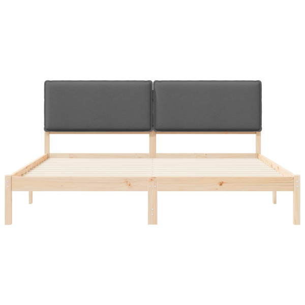 Estructura de Cama con Cabecera Tapizada Gris oscuro M 5