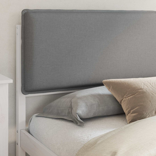Estructura de Cama con Cabecera Tapizada Gris Claro M 3
