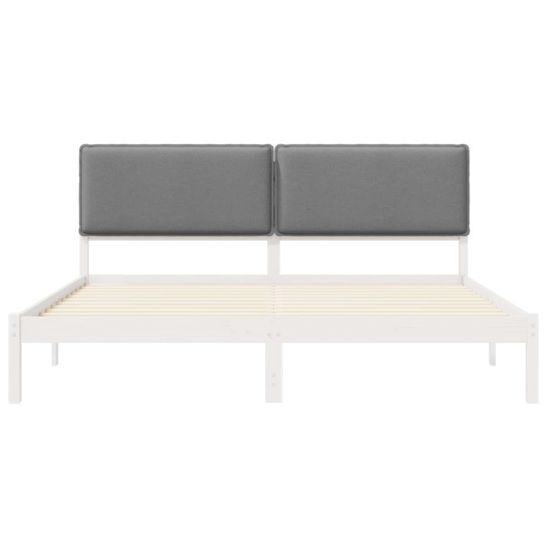 Estructura de Cama con Cabecera Tapizada Gris Claro M 5
