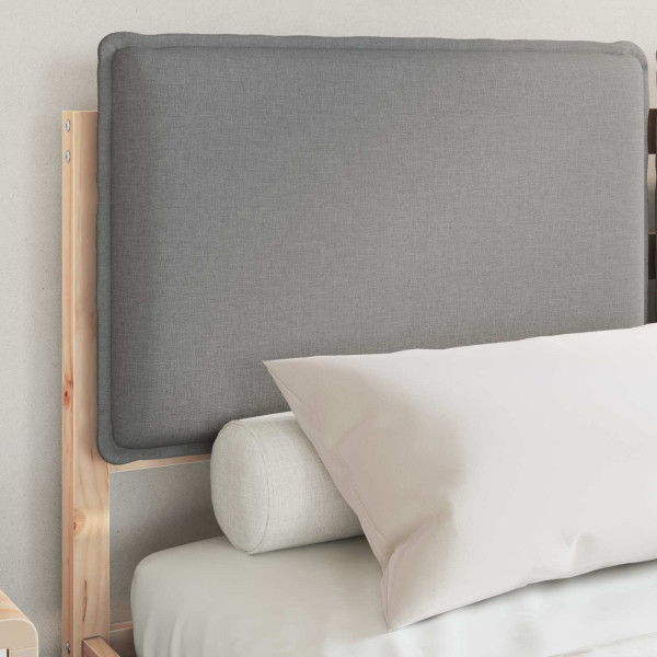 Estructura de Cama con Cabecera Tapizada Gris Claro M 3