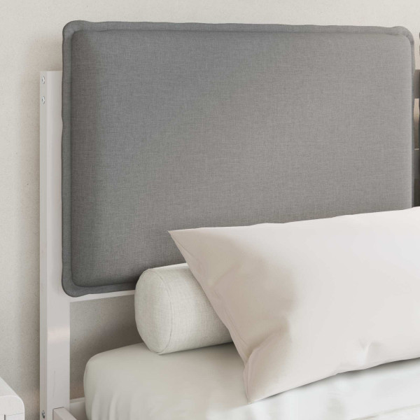 Estructura de Cama con Cabecera Tapizada Gris Claro M 3