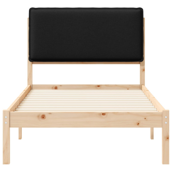 Estructura de Cama con Cabecera Tapizada Negro 100 x 200 cm M 5