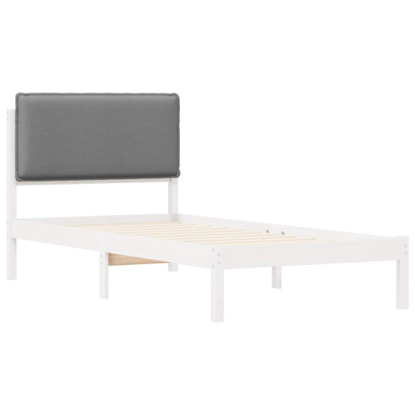 Estructura de Cama con Cabecera Tapizada Gris Claro M 4