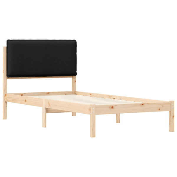 Estructura de Cama con Cabecera Tapizada Negro 80 x 200 cm M 4