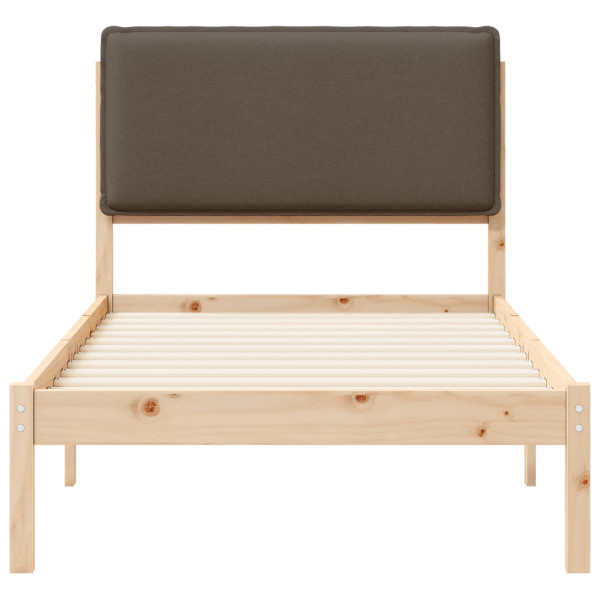 Estructura de Cama con Cabecera Tapizada Taupé 80 x 200 cm M 5