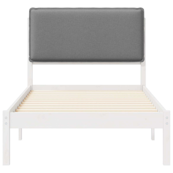 Estructura de Cama con Cabecera Tapizada Gris Claro 90 x 190 cm M 5