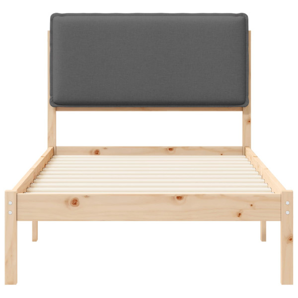 Estructura de Cama con Cabecera Tapizada Gris oscuro M 5