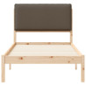 Estructura de Cama con Cabecera Tapizada Taupé 75 x 190 cm 5