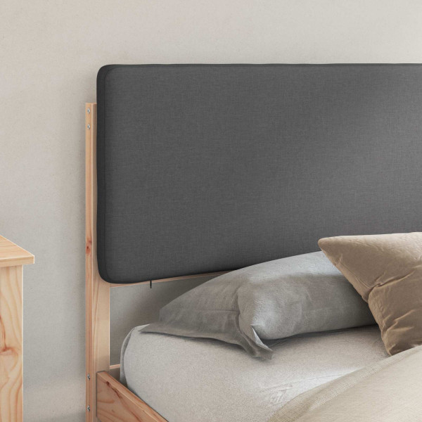 Estructura de Cama con Cabecera Tapizada Gris oscuro M 3