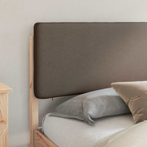 Estructura de Cama con Cabecera Tapizada Taupé 180 x 200 cm M 3