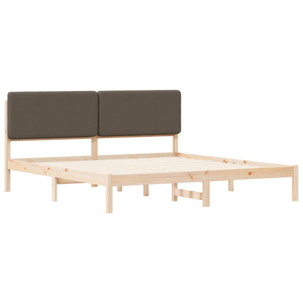 Estructura de Cama con Cabecera Tapizada Taupé 180 x 200 cm M 4