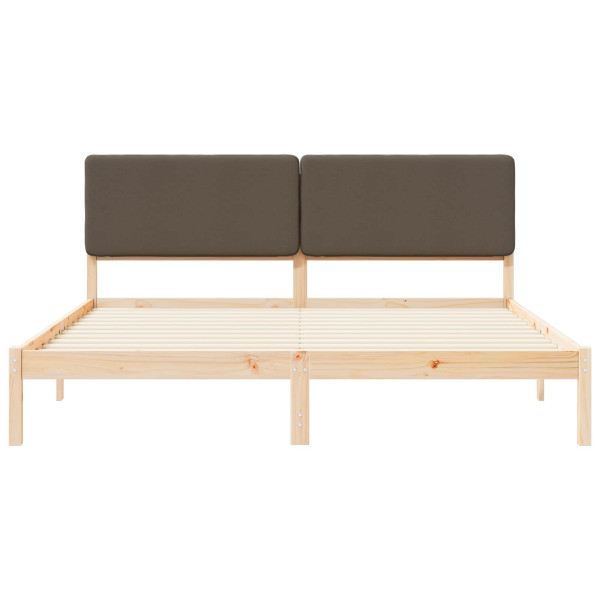 Estructura de Cama con Cabecera Tapizada Taupé 180 x 200 cm M 5