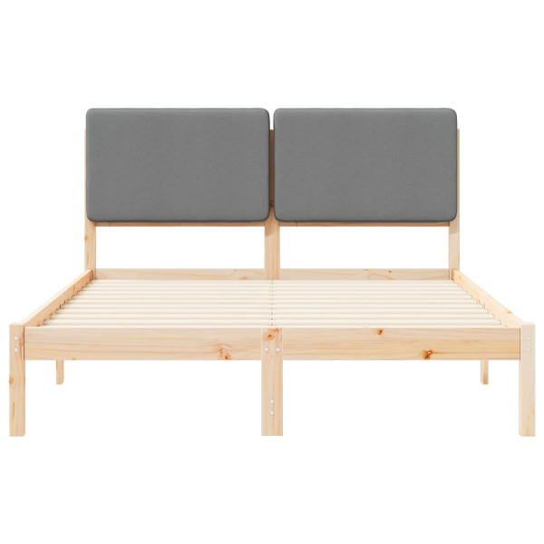 Estructura de Cama con Cabecera Tapizada Gris Claro M 5