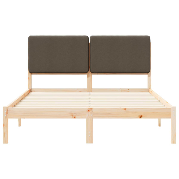 Estructura de Cama con Cabecera Tapizada Taupé 140 x 200 cm M 5