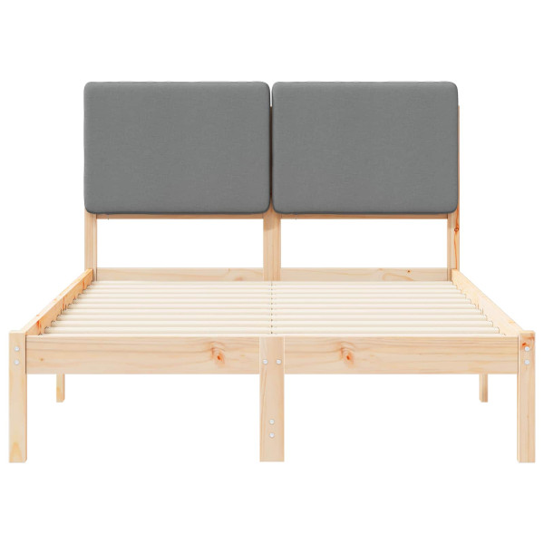 Estructura de Cama con Cabecera Tapizada Gris Claro M 5