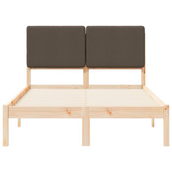 Estructura de Cama con Cabecera Tapizada Taupé 120 x 200 cm M 5