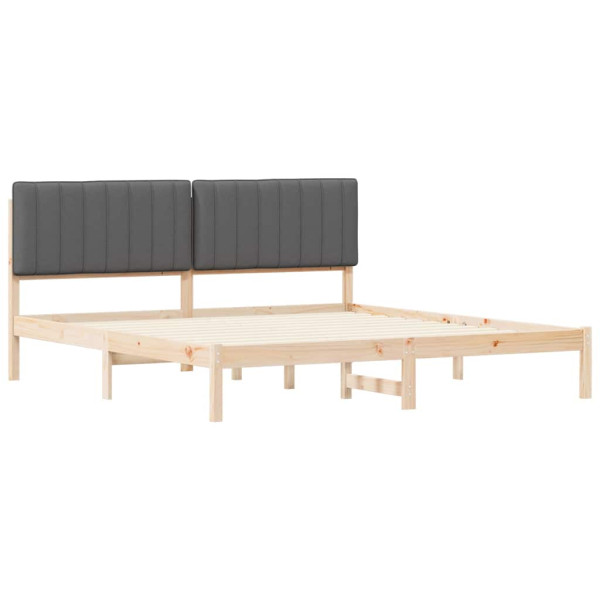 Estructura de Cama con Cabecera Tapizada Gris oscuro M 4