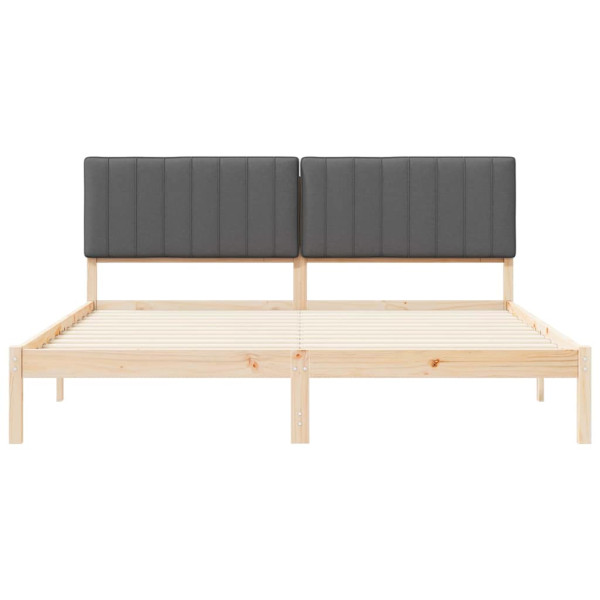 Estructura de Cama con Cabecera Tapizada Gris oscuro M 5