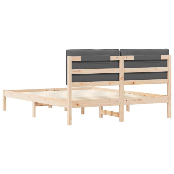 Estructura de Cama con Cabecera Tapizada Gris oscuro M 5