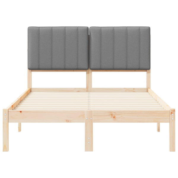 Estructura de Cama con Cabecera Tapizada Gris Claro M 5