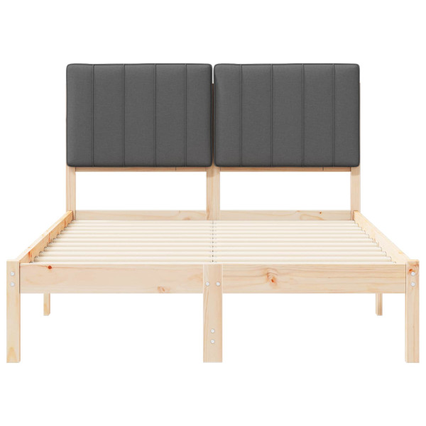 Estructura de Cama con Cabecera Tapizada Gris oscuro M 5