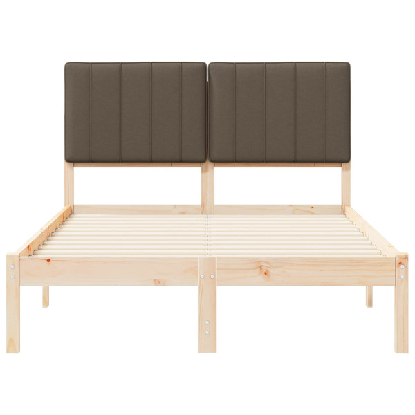 Estructura de Cama con Cabecera Tapizada Taupé 120 x 190 cm M 5