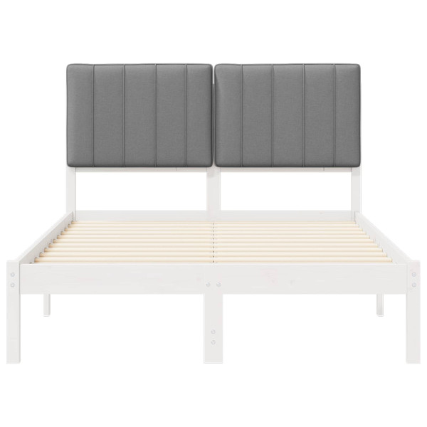 Estructura de Cama con Cabecera Tapizada Gris Claro M 5