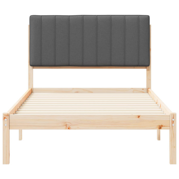 Estructura de Cama con Cabecera Tapizada Gris oscuro M 5