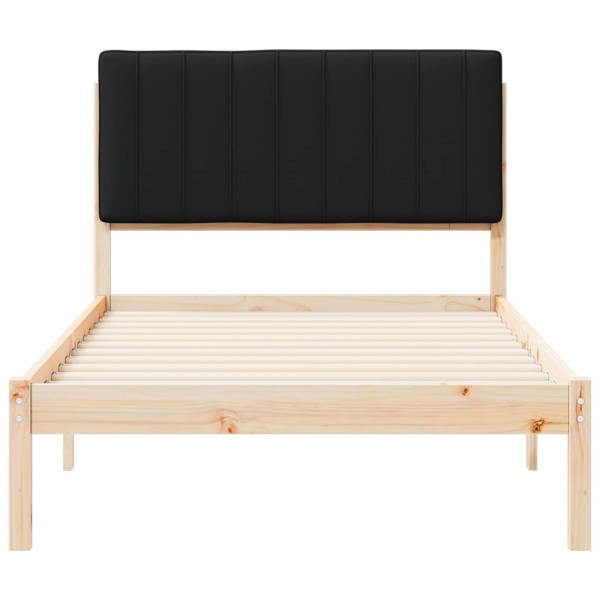 Estructura de Cama con Cabecera Tapizada Negro 100 x 200 cm M 5